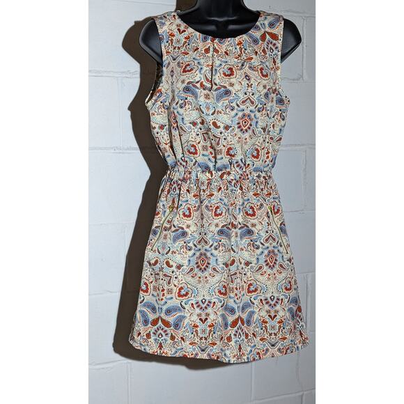 Toxik3 Paisley Print Sleeveless Dress with Elastic Waist A Line Small - Picture 1 of 6